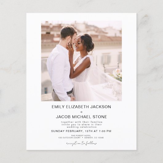 予算ミニマル写真五色白結婚色 (裏面)