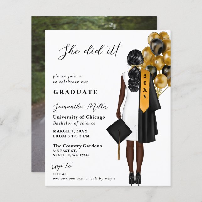 予算ミニマル写真彼女はそれを卒業した (正面/裏面)