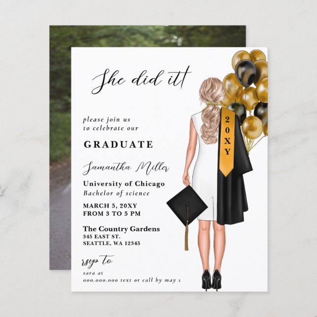 予算ミニマル写真彼女はそれを卒業した (正面/裏面)