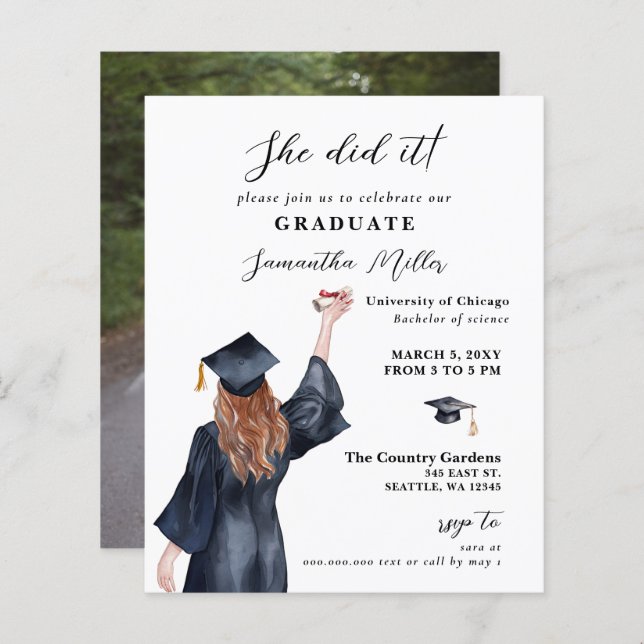 予算ミニマル写真彼女はそれを卒業した (正面/裏面)