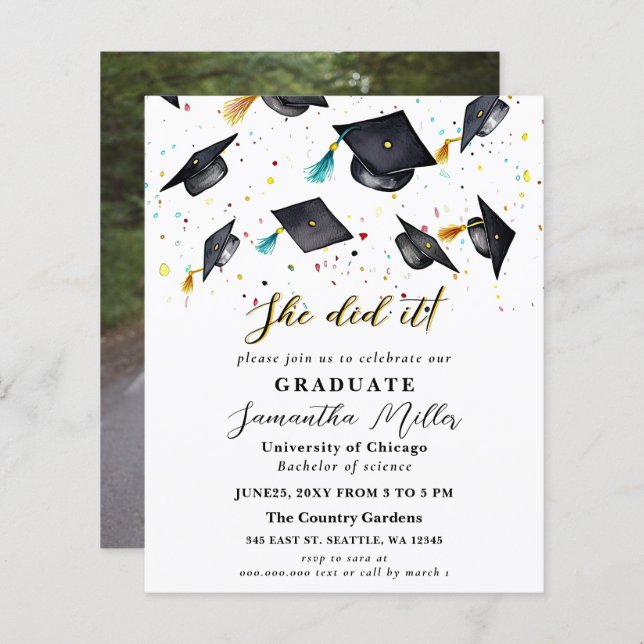 予算ミニマル写真彼女はそれを卒業した (正面/裏面)