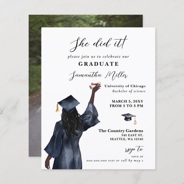 予算ミニマル写真彼女はそれを卒業した (正面/裏面)