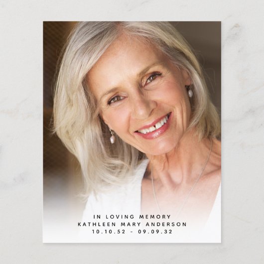 予算ミニマル写真悔やみや弔慰サンキューカード (裏面)