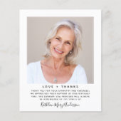 予算ミニマル写真悔やみや弔慰サンキューカード (正面)