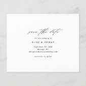 予算ミニマル写真結婚式の日付を保存 (裏面)