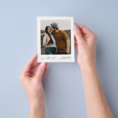 予算ミニマル写真結婚式の日付を保存 チラシ (手)