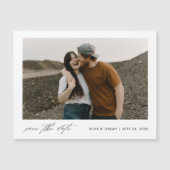 予算ミニマル写真結婚式の日付を保存 マグネット招待状 (正面)