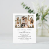 予算ミニマル写真QRコード結婚式招待状 (スタンド正面)