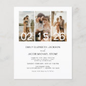 予算ミニマル写真QRコード結婚式招待状 (正面)