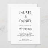 予算ミニマル文字QRコード白黒結婚 (正面/裏面)