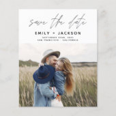 予算ミニマル日付を保存する手書き写真 チラシ (正面)