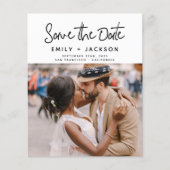 予算ミニマル日付を保存する手書き写真 チラシ (正面)