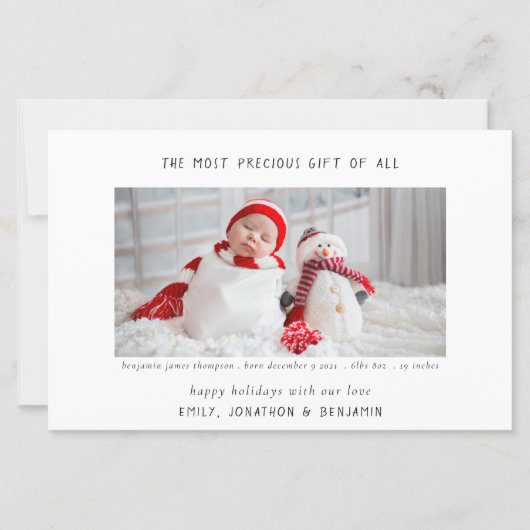 予算ミニマル生まれたばかりのリスト統計フォトクリスマス (正面)