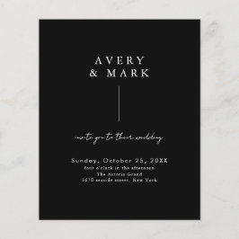 予算ミニマル白黒シンプル結婚式の招待