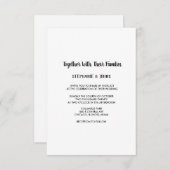 予算ミニマル白黒モダン結婚ズ 招待状 (正面/裏面)