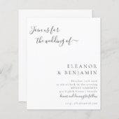 予算ミニマル白黒結婚式招待状 (正面/裏面)