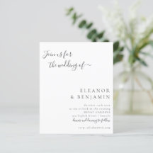 予算ミニマル白黒結婚式招待状