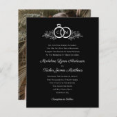 予算ミニマル白黒結婚式招待状 (正面/裏面)