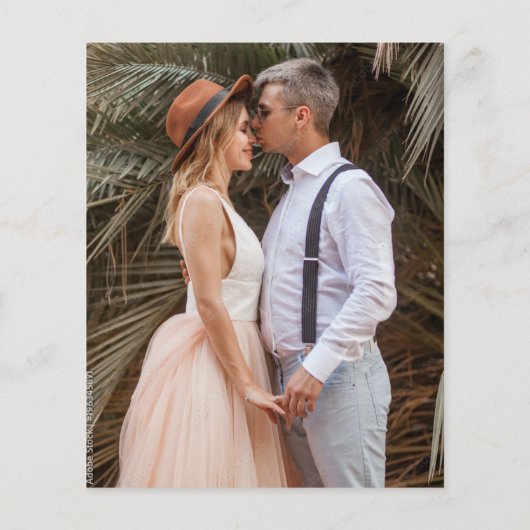 予算ミニマル白黒結婚式招待状 (裏面)