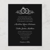 予算ミニマル白黒結婚式招待状 (正面)