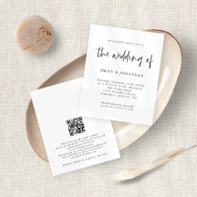 予算ミニマル白黒QRコー結婚ド