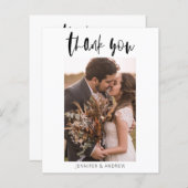 予算ミニマル結婚リストのサンキューカード (正面/裏面)