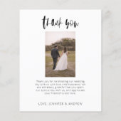 予算ミニマル結婚リストのサンキューカード (裏面)