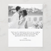 予算ミニマル結婚リストのサンキューカード チラシ (裏面)