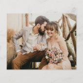 予算ミニマル結婚リストの写真サンキューカード (裏面)