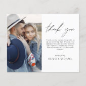 予算ミニマル結婚リストの写真サンキューカード (正面)