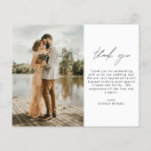 予算ミニマル結婚リストの写真サンキューカード (裏面)