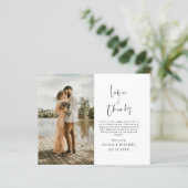 予算ミニマル結婚リストの写真サンキューカード (スタンド正面)