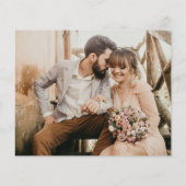 予算ミニマル結婚リストの写真サンキューカード (裏面)