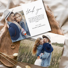 予算ミニマル結婚リストの写真サンキューカード