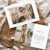 予算ミニマル結婚リストの写真サンキューカード