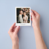 予算ミニマル結婚リストの写真サンキューカード チラシ (手)