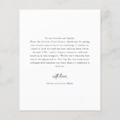 予算ミニマル結婚リストの写真サンキューカード チラシ (裏面)