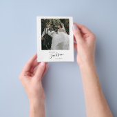 予算ミニマル結婚リストの写真サンキューカード チラシ (手)