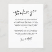 予算ミニマル結婚リストの写真サンキューカード チラシ (裏面)