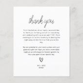 予算ミニマル結婚リストの写真サンキューカード チラシ (裏面)