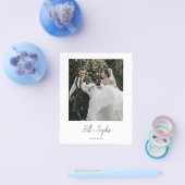 予算ミニマル結婚リストの写真サンキューカード チラシ (シングル)