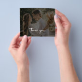 予算ミニマル結婚リストの写真サンキューカード チラシ (手)