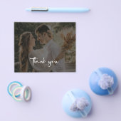 予算ミニマル結婚リストの写真サンキューカード チラシ (シングル)