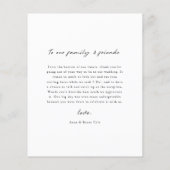 予算ミニマル結婚リストの写真サンキューカード チラシ (裏面)