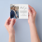 予算ミニマル結婚リストの写真サンキューカード チラシ (手)