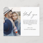 予算ミニマル結婚リストの写真サンキューカード チラシ (正面)