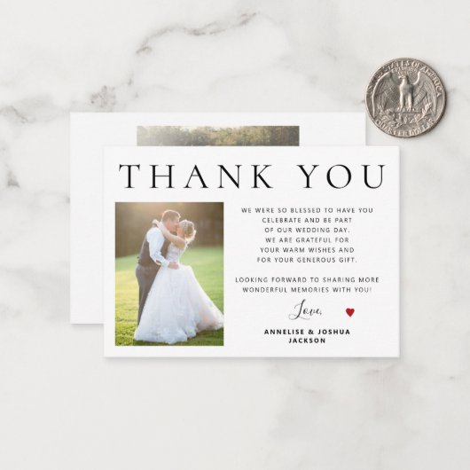 予算ミニマル結婚リストの感謝していSMALL ノートカード (正面/裏面インサイチュ)