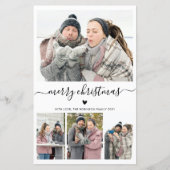 予算ミニマル4フォトコラージクリスマスカード (正面)