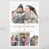 予算ミニマル4フォトコラージクリスマスカード (正面)