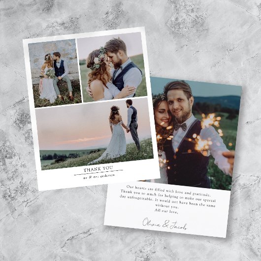 予算ミニマル4写真結婚のサンキューカード